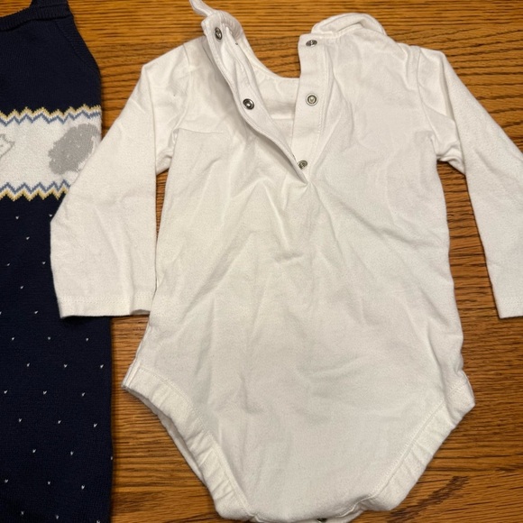 Like New Janie and Jack Navy and White Collared Top Hedgehog print 6-12M - Picture 8 of 10